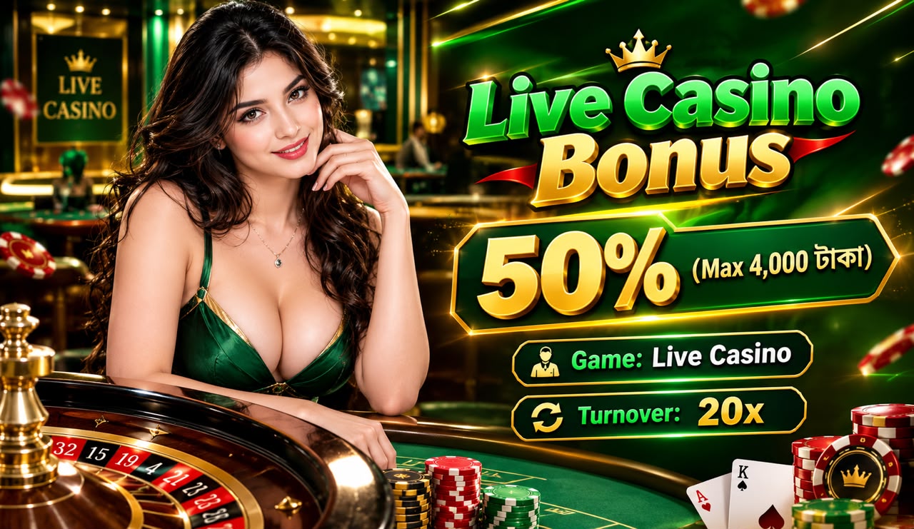 50% WELCOME LIVE CASINO BONUS